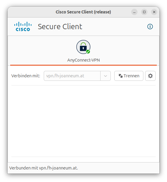 Cisco Secure Client - VPN Verbindung abgeschlossen