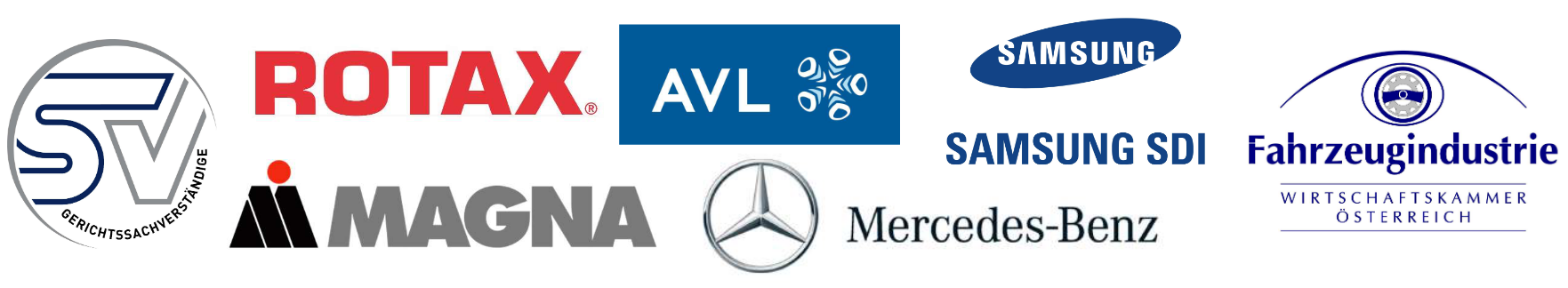 Wir danken unseren Sponsoren: AVL, Fachverband der Fahrzeugindustrie, Hauptverband der Gerichtssachverständigen, Magna, Mercedes Benz, Rotax, Samsung SDI